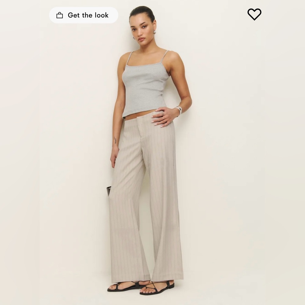 NWT Reformation Vida Low Rise Pant Dune Stripe - Size 0
